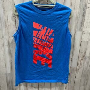 Nike Blue Sleeveless Shirt Tank Top Graphic Womens Size XL Gym Activewear